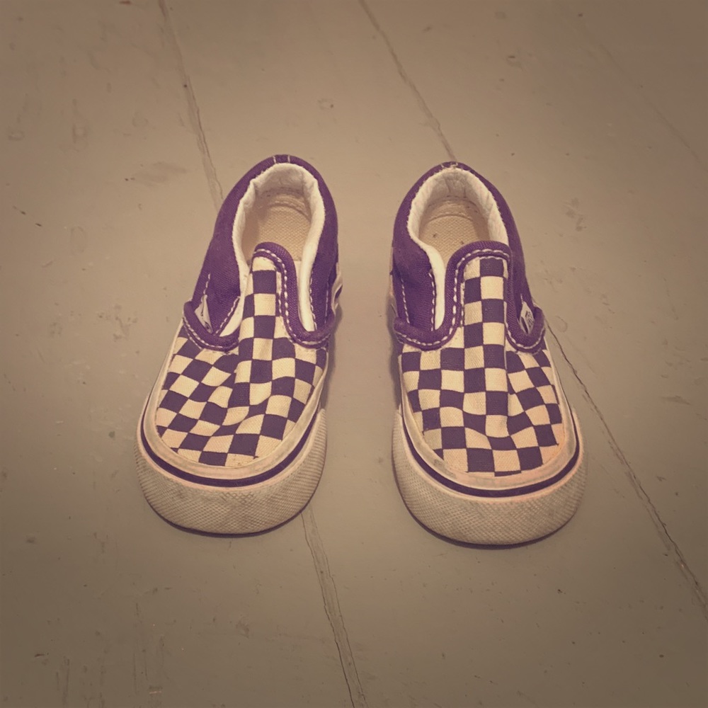VANS checkerboard toddler slip on size 5